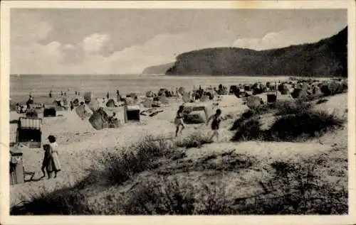 Ak Seebad Binz auf Rügen, Strandleben