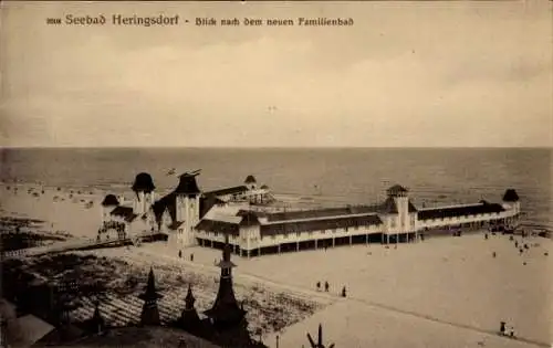 Ak Ostseebad Heringsdorf auf Usedom, Blick nach dem neuen Familienbad