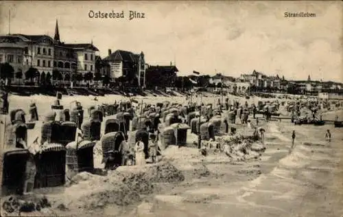Ak Seebad Binz auf Rügen, Strandleben