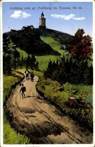 Ak Niederreifenberg Schmitten im Taunus, Großer Feldberg, Aufstieg