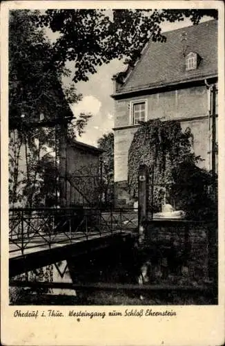 Ak Ohrdruf in Thüringen, Schloss Ehrenstein, Westeingang