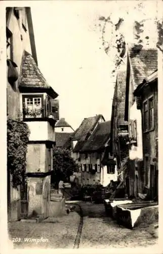 Ak Wimpfen am Berg Bad Wimpfen am Neckar, Altstadtgasse, Fachwerkhäuser, schmale Straße, nostalgi