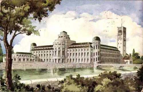 Litho München Bayern, Deutsches Museum