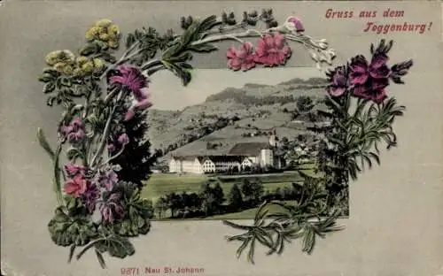 Passepartout Ak Toggenburg Kanton St. Gallen, Blick auf Neu St. Johann