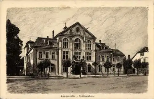 Ak Bad Langensalza in Thüringen, Schützenhaus,  Architektur, keine Personen, Schwarz-Weiß