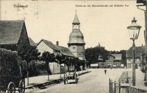 Ak Bad Tennstedt in Thüringen, Partie an der Bahnhofstraße mit Osthöfer Tor