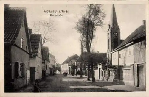 Ak Fröttstädt Hörsel Thüringen, Dorfstraße, Kirche