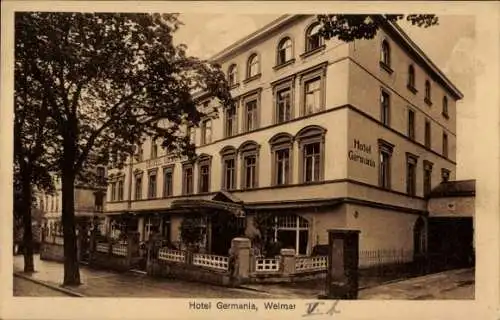 Ak Weimar Thüringen, Hotel Germania