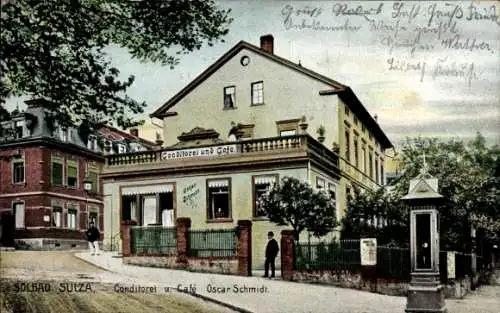 Ak Bad Sulza in Thüringen, Konditorei und Café Oscar Schmidt
