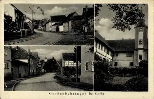Ak Großenbehringen Behringen im Wartburgkreis Thüringen, Kirche, Straßenpartie