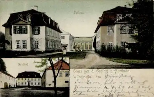Ak Wilhelmsthal in Oberfranken, Schloss, Gasthof, Gruss aus d. Gasthof z. Auerhahn,  Zimmer 4 4.5