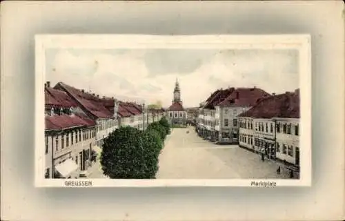 Ak Greußen in Thüringen, Marktplatz, Rathaus