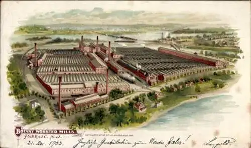 Litho Passaic  New Jersey USA, Botany Mills