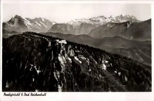 Ak Bad Reichenhall in Oberbayern, Berglandschaft mit Predigtstuhl, schneebedeckte Berge,  Ansicht