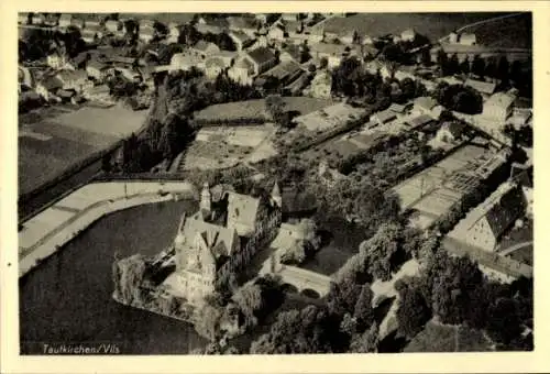 Ak Taufkirchen an der Vils Oberbayern, Fliegeraufnahme