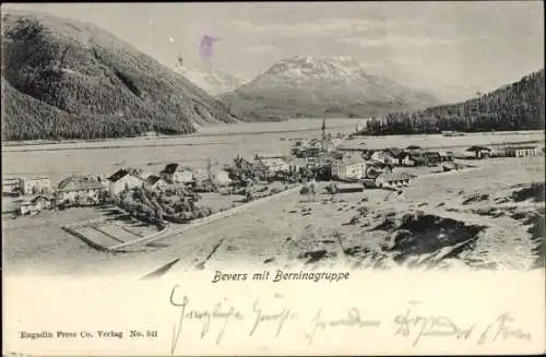 Ak Bevers Kt. Graubünden, Berge, Dorf  Berninagruppe, alte 