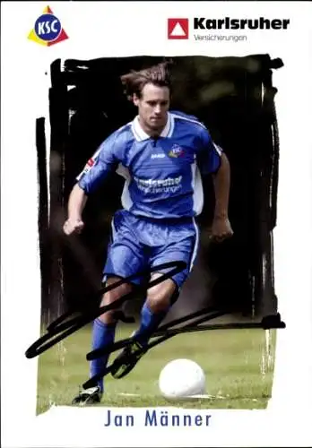 Autogrammkarte Fußballer Jan Männer, Karlsruher SC, Autogramm