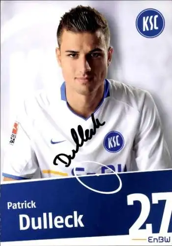 Autogrammkarte Fußballer Patrick Dulleck, Karlsruher SC, Autogramm