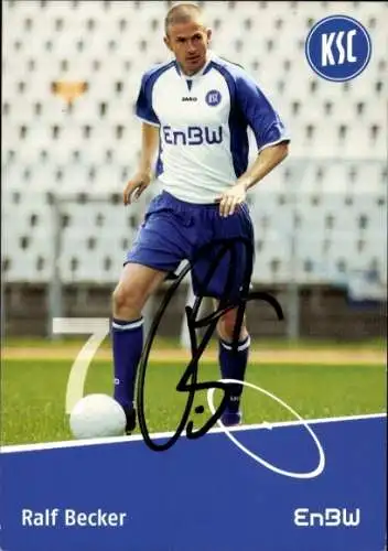 Autogrammkarte Fußballer Ralf Becker, Karlsruher SC, Autogramm