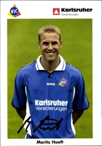 Autogrammkarte Fußballer Moritz Hoeft, Karlsruher SC, Autogramm