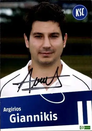Autogrammkarte Co Trainer Argirios Giannikis, Karlsruher SC, Autogramm