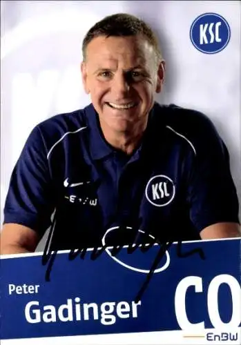 Autogrammkarte Co Trainer Peter Gadinger, Karlsruher SC, Autogramm