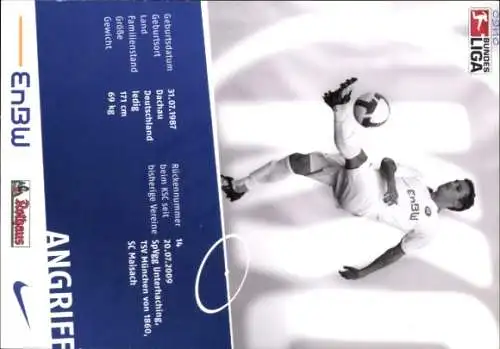 Autogrammkarte Fußballer Anton Fink, Karlsruher SC, Autogramm