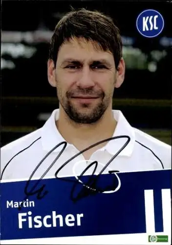 Autogrammkarte TW Trainer Martin Fischer, Karlsruher SC, Autogramm