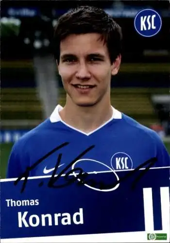 Autogrammkarte Fußballer Thomas Konrad, Karlsruher SC, Autogramm