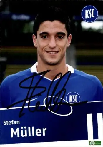 Autogrammkarte Fußballer Stefan Müller, Karlsruher SC, Autogramm