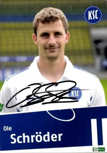 Autogrammkarte Fußballer Ole Schröder, Karlsruher SC, Autogramm