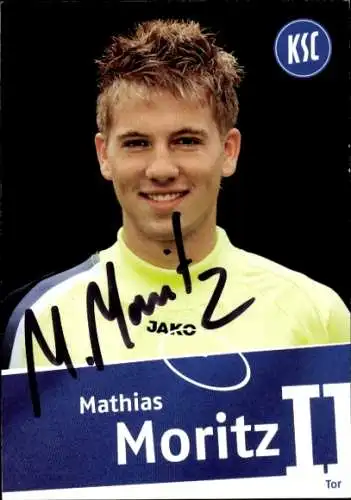 Autogrammkarte Fußballer Mathias Moritz, Karlsruher SC, Autogramm