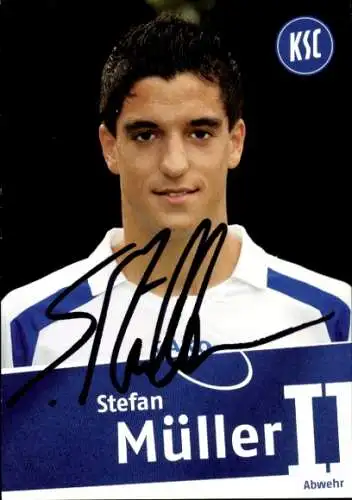 Autogrammkarte Fußballer Stefan Müller, Karlsruher SC, Autogramm