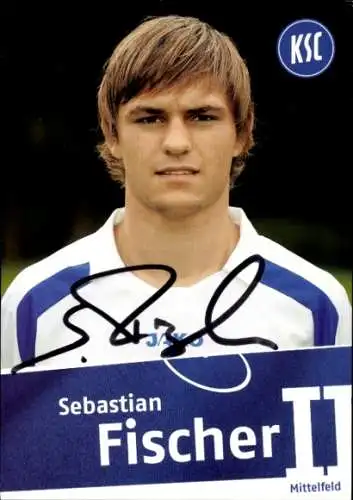 Autogrammkarte Fußballer Sebastian Fischer, Karlsruher SC, Autogramm
