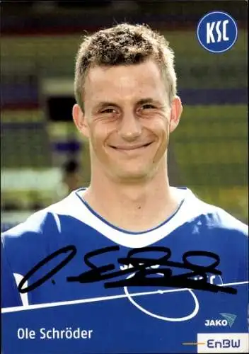 Autogrammkarte Fußballer Ole Schröder, Karlsruher SC, Autogramm