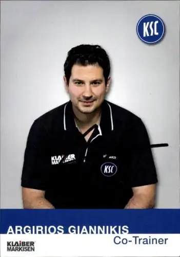Autogrammkarte Co Trainer Argirios Giannikis, Karlsruher SC, Autogramm