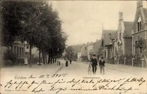 Ak Lutherstadt Eisleben, Hallesche Straße