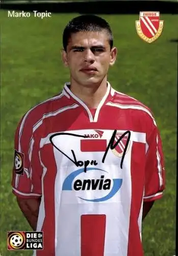 Autogrammkarte Fußballer Marko Topic, FC Energie Cottbus, Autogramm