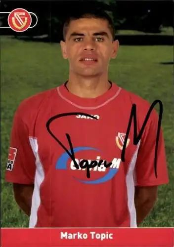 Autogrammkarte Fußballer Marko Topic, FC Energie Cottbus, Autogramm