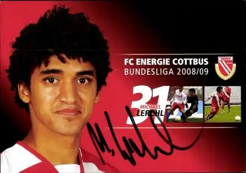 Autogrammkarte Fußballer Michael Lerchl, FC Energie Cottbus, Autogramm