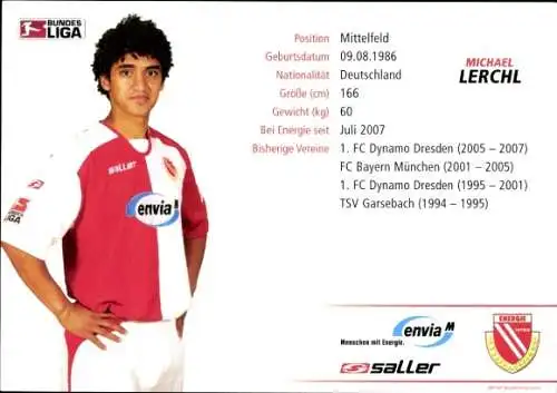 Autogrammkarte Fußballer Michael Lerchl, FC Energie Cottbus, Autogramm