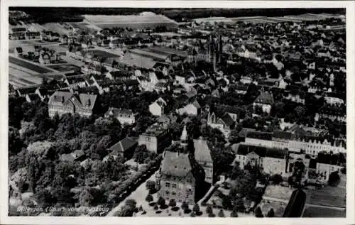 Ak Dillingen im Saarland, Luftaufnahme von  Stadtansicht, Landschaft