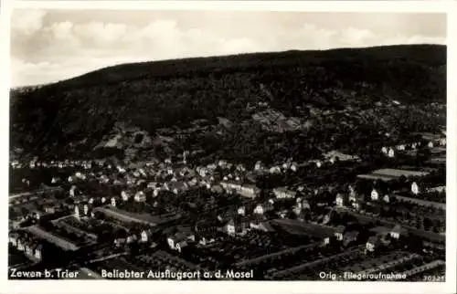 Ak Zewen Trier an der Mosel, Landschaftsaufnahme, Ausflugsort an der Mosel, Fliegeraufnahme