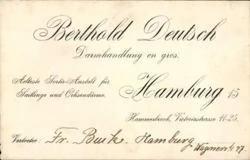 Ak Werbung, Berthold Deutsch, Sortir-Anstalt für Saitlinge und Ochsendärme