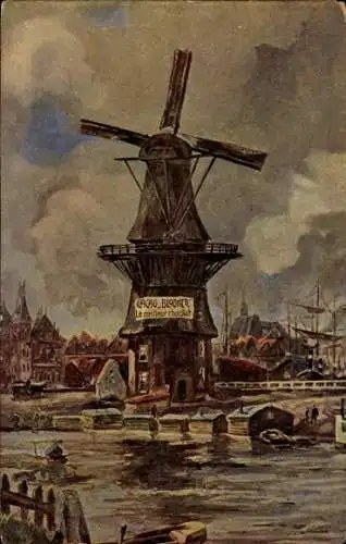 Künstler Ak Niederlande, Windmühle, Cacao Blooker