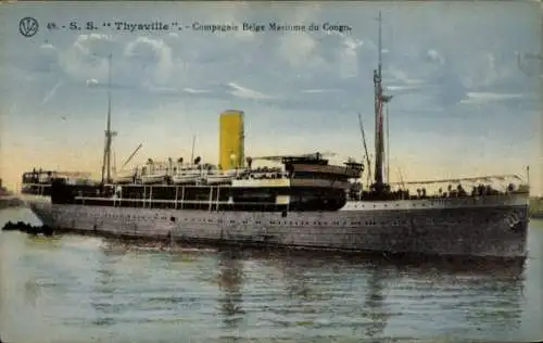 Ak SS Thysville, Belgische Seefahrtsgesellschaft des Kongo