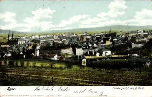 Ak Cheb Eger Region Karlsbad, Totalansicht