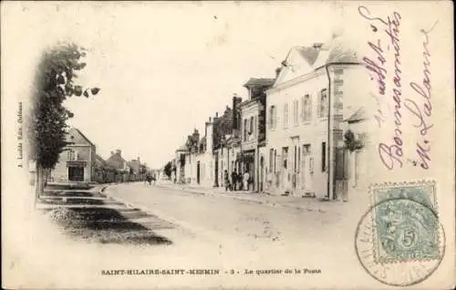 Ak Saint Hilaire Saint Mesmin Loiret, Le quartier de la Poste