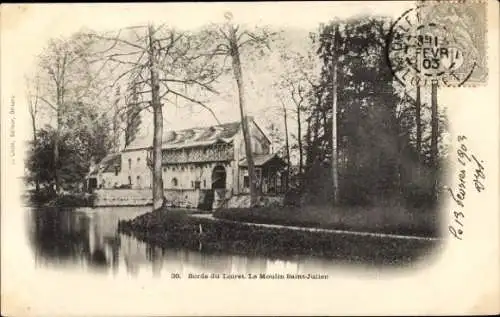 Ak Autry le Châtel Loiret, Moulin Saint-Julien, Bords du Loiret, Wasserlauf, Bäume, s Gebäude