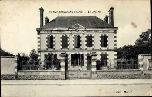 Ak Saint Gondon Loiret, La Mairie